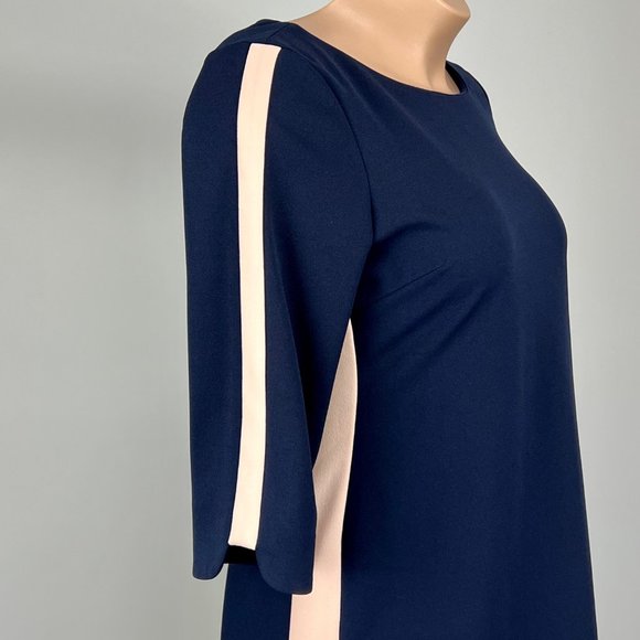 Vince Camuto Navy Blue Side Stripe Shift Dress 14 - Picture 6 of 10